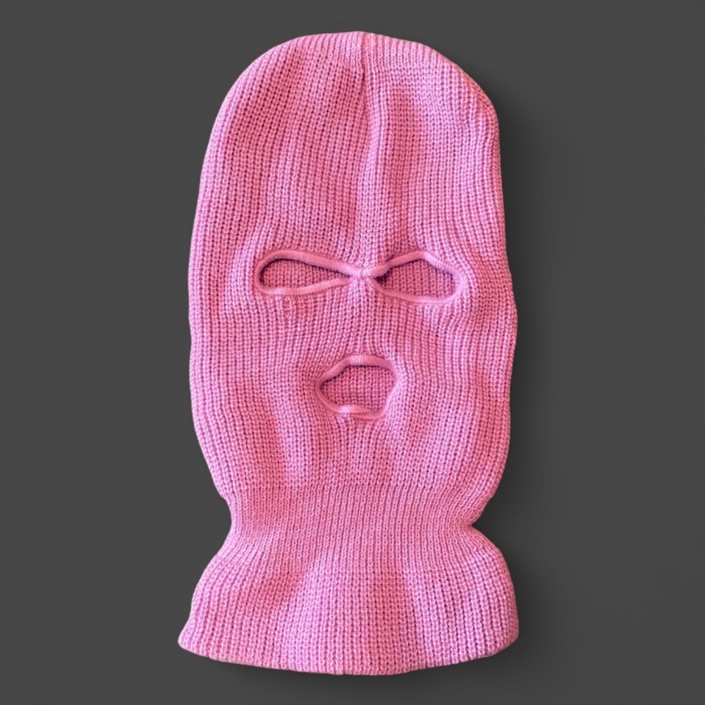 Lilac Purple Knitted 3 Hole Balaclava Ski Mask Full Face Cover Outdoor Hat New